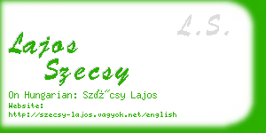 lajos szecsy business card